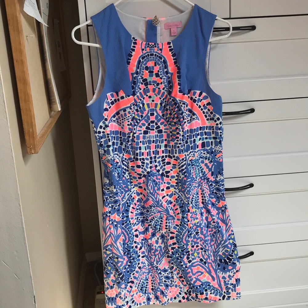 Lilly Pulitzer short dress blue and coral color